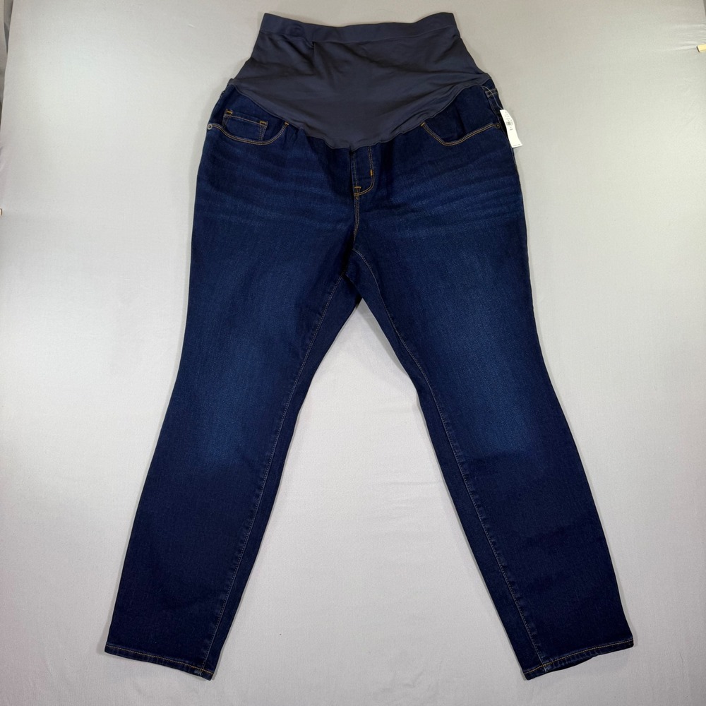Old Navy Maternity Skinny Jeans 16 Short Full Panel Dark Wash New